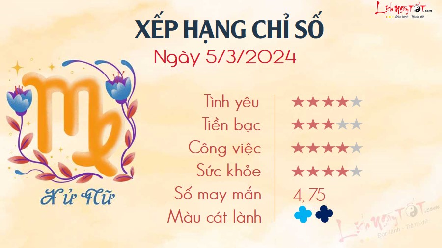 6 Tu vi hang ngay 5-3-2024 - XU Nu