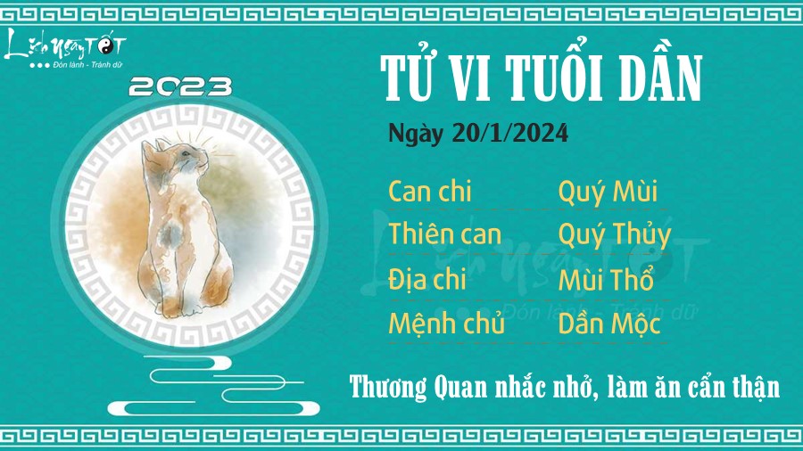 Tu vi hang ngay 20/1/2024 tuoi Dan