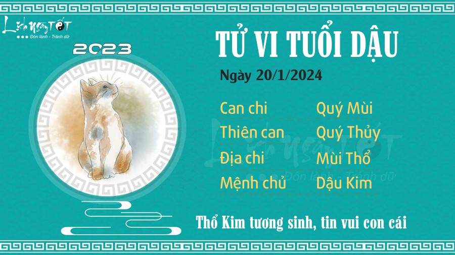 Tu vi hang ngay 20/1/2024 tuoi Dau