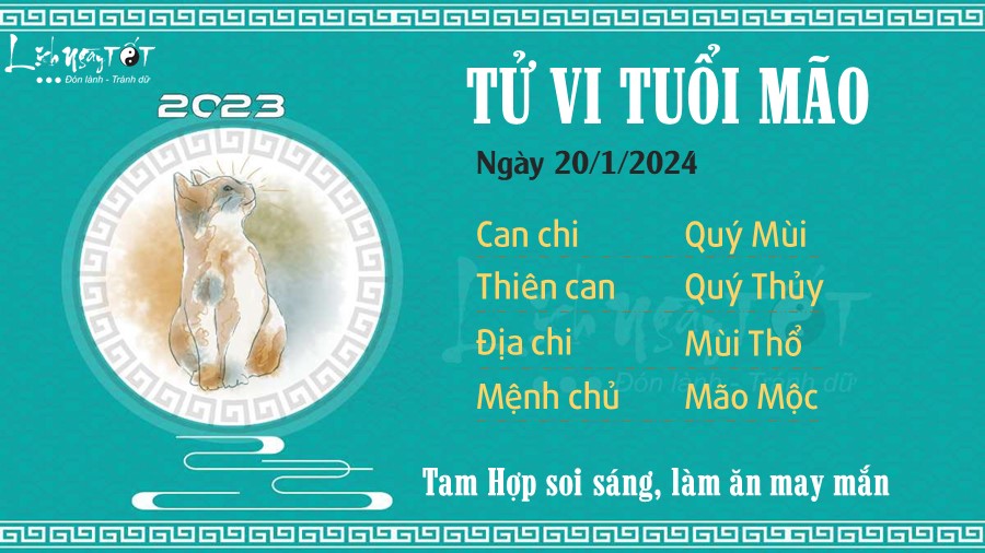 Tu vi hang ngay 20/1/2024 tuoi Mao