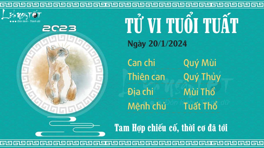 Tu vi hang ngay 20/1/2024 tuoi Tuat