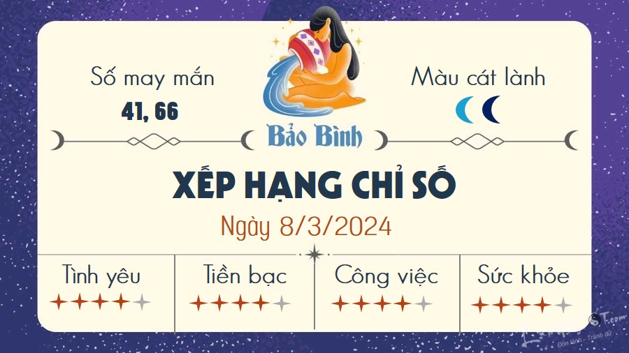 Tu vi hang ngay 8/3/2024 - Bao Binh